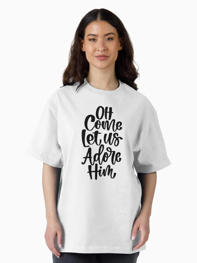 Oh Come Let Us Adore Him” PNG | Christian Christmas | Early Holiday Quote