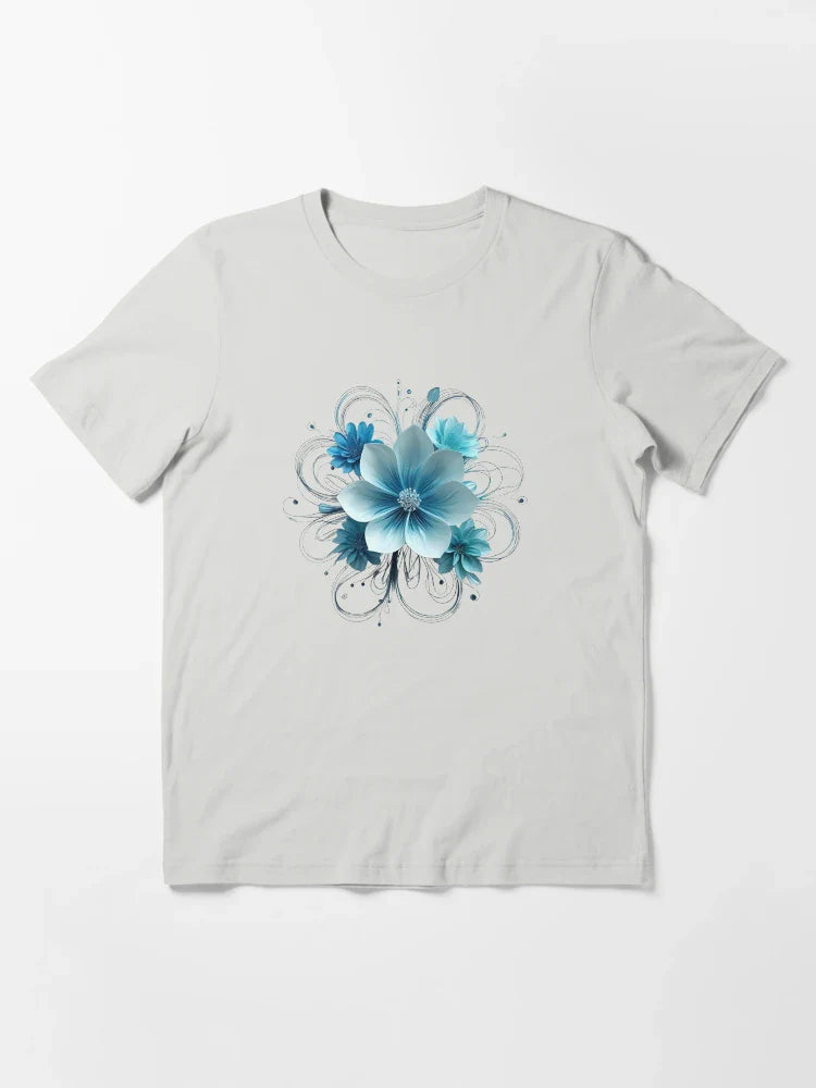 3D lacey delicate baby blue flower