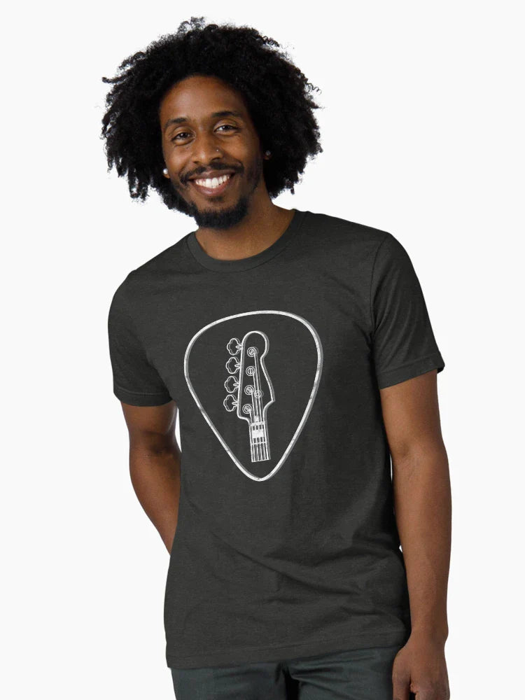 Bass Guitar Headstock Outlines Guitar Pick Dark Theme