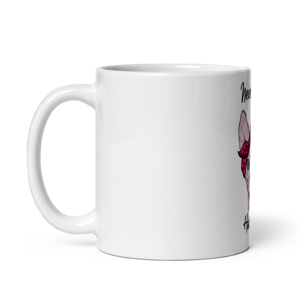 "NEVER A BAD HAIR DAY" SPHYNX COFFEE MUG