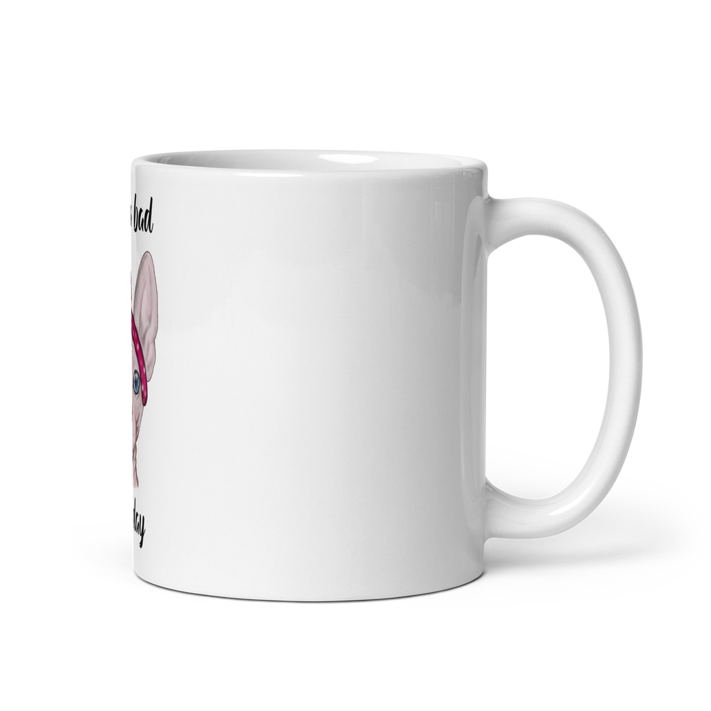 "NEVER A BAD HAIR DAY" SPHYNX COFFEE MUG