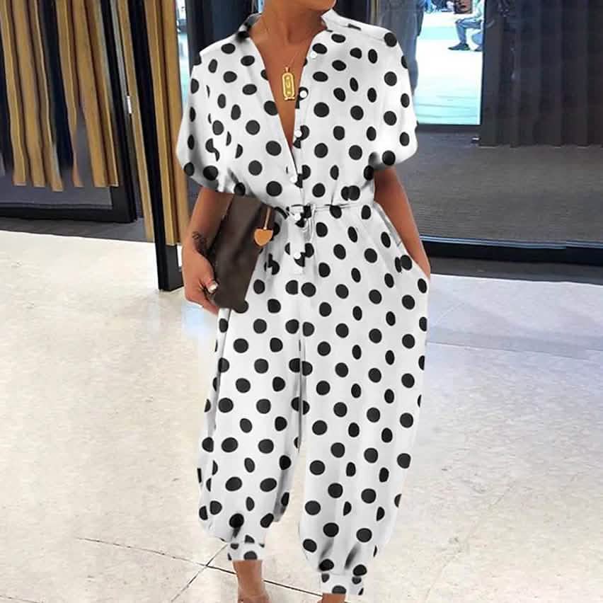 Women's Ordinary Deep V Jumpsuit